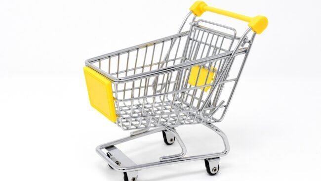 Abandoned shopping cart in an online store interface